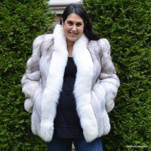ON HOLD!Authenti Arctic Shadow Fox Fur Coat Size 8
